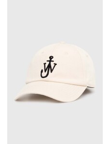 Pamučna kapa sa šiltom JW Anderson Baseball Cap boja: bež, s aplikacijom, AC0198.FA0349.106