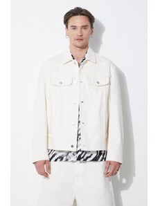 Pamučna jakna Neil Barrett Slim Front Pockets Jean Jacket boja: bež, za prijelazno razdoblje, MY11089A-Y029-108N