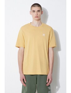 Pamučna majica adidas Originals za muškarce, boja: žuta, bez uzorka, IR9695