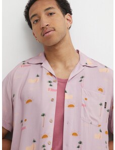 Košulja Kaotiko za muškarce, boja: ružičasta, relaxed
