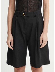 Kratke hlače AERON SWAN za žene, boja: crna, bez uzorka, visoki struk, AW24RSST089474