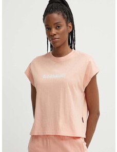 Pamučna majica Napapijri S-Box za žene, boja: narančasta, NP0A4HX3P1I1