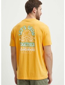 Pamučna majica Napapijri S-Boyd za muškarce, boja: narančasta, s tiskom, NP0A4HQFY1J1