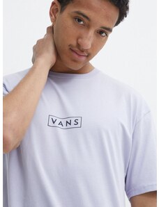 Pamučna majica Vans za muškarce, boja: ljubičasta, s tiskom