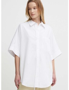 Košulja Calvin Klein za žene, boja: bijela, relaxed, s klasičnim ovratnikom, K20K206596