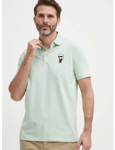 Polo majica Karl Lagerfeld za muškarce, boja: tirkizna, bez uzorka, 542221.745022
