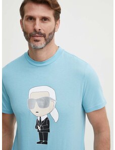 Pamučna majica Karl Lagerfeld za muškarce, s tiskom, 542251.755071