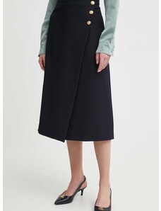 Suknja Tommy Hilfiger boja: tamno plava, midi, širi se prema dolje, WW0WW41601