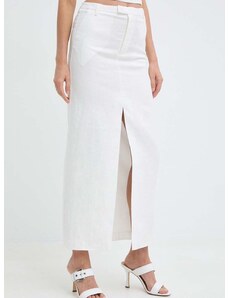Lanena suknja Bardot SITA boja: bijela, maxi, ravna, 59262SB
