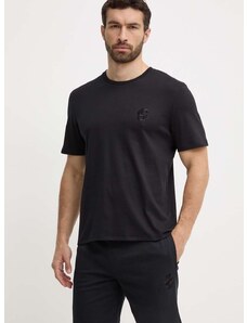 Pamučna pidžama BOSS boja: crna, s aplikacijom, 50516487