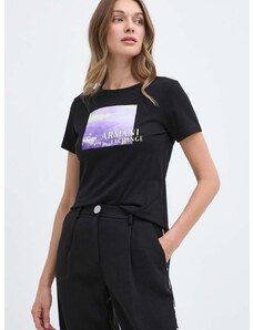 Pamučna majica Armani Exchange za žene, boja: crna, 3DYT55 YJ3RZ