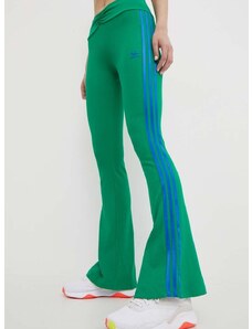Tajice adidas Originals RIB FLRD Leggin za žene, boja: zelena, s aplikacijom, JG8046