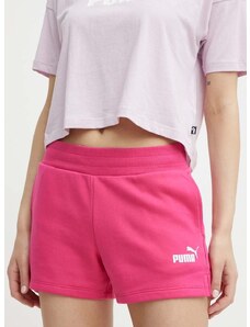 Kratke hlače Puma za žene, boja: ružičasta, bez uzorka, visoki struk, 586825