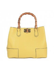 Luksuzna Talijanska torba od prave kože VERA ITALY "Malfamira", boja žuta, 28x36cm