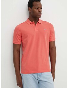 Pamučna polo majica Gant boja: ružičasta, bez uzorka