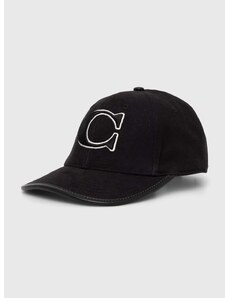 Pamučna kapa sa šiltom Coach boja: crna, s aplikacijom