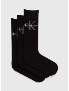 Čarape Calvin Klein Jeans 3-pack za muškarce, boja: crna, 701220514