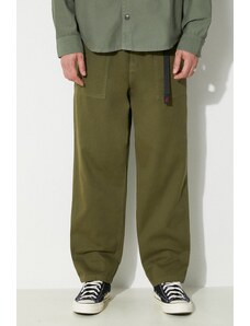 Pamučne hlače Gramicci Loose Tapered Ridge Pant boja: zelena, ravni kroj, G114.OGT