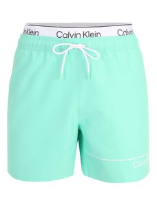 Calvin Klein Swimwear Kupaće hlače tirkiz / crna / bijela