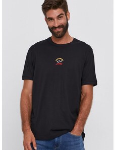 Pamučna majica Paul&Shark boja: crna