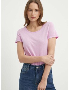 Majica kratkih rukava Sisley za žene, boja: ružičasta