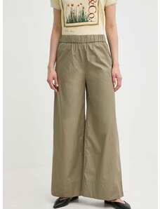 Pamučne hlače MAX&Co. boja: zelena, ravni kroj, visoki struk, 2416131084200