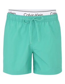 Calvin Klein Swimwear Kupaće hlače zelena / crna / bijela