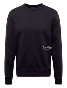 Calvin Klein Sweater majica 'OFF PLACEMENT' crna / bijela
