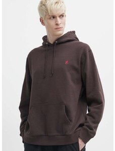 Pamučna dukserica Gramicci One Point Hooded Sweatshirt za muškarce, boja: smeđa, s kapuljačom, bez uzorka