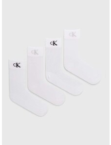 Čarape Calvin Klein Jeans 4-pack za žene, boja: bijela, 701229687