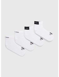 Čarape Calvin Klein Jeans 4-pack za muškarce, boja: bijela, 701229675