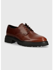 Kožne cipele Vagabond Shoemakers JOHNNY 2.0 boja: smeđa, ravni potplat, 5479-201-49