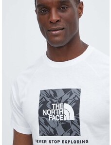 Pamučna majica The North Face za muškarce, boja: bijela, s tiskom, NF0A87NJZI51