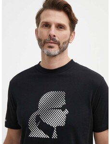 Pamučna majica Karl Lagerfeld za muškarce, boja: crna, s tiskom, 542224.755052