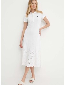 Haljina Polo Ralph Lauren boja: bijela, maxi, širi se prema dolje, 211935606