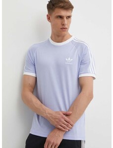 Pamučna majica adidas Originals za muškarce, boja: ljubičasta, s aplikacijom, IS0614