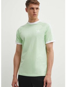 Pamučna majica adidas Originals za muškarce, boja: zelena, s aplikacijom, IM9391