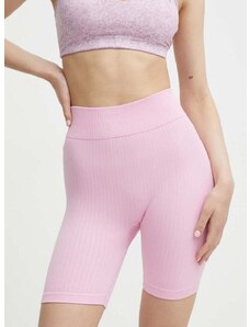 Kratke hlače Guess za žene, boja: ružičasta, bez uzorka, srednje visoki struk, V4GD04 Z3CC0