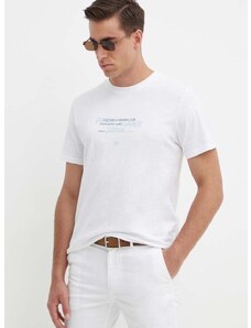 Pamučna majica Pepe Jeans CINTHOM za muškarce, boja: bijela, s tiskom, PM509369