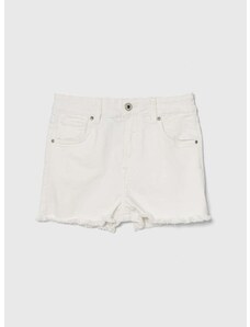 Dječje traper kratke hlače Pepe Jeans A-LINE SHORT HW JR boja: bijela, bez uzorka, podesivi struk