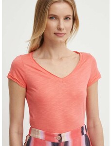 Majica kratkih rukava Sisley za žene, boja: narančasta