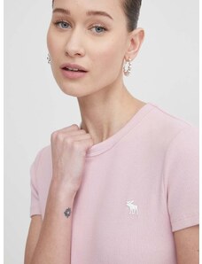 Majica kratkih rukava Abercrombie & Fitch za žene, boja: ružičasta