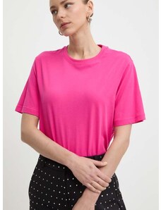 Pamučna majica Silvian Heach za žene, boja: ružičasta
