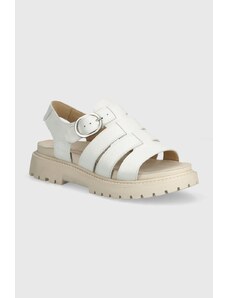 Kožne sandale Timberland Clairemont Way za žene, boja: bijela, s platformom, TB0A62WREM21