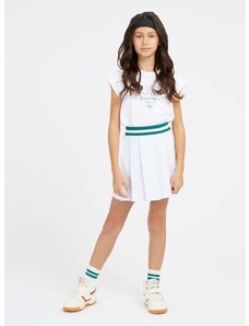 Dječja suknja Guess boja: bijela, mini, širi se prema dolje