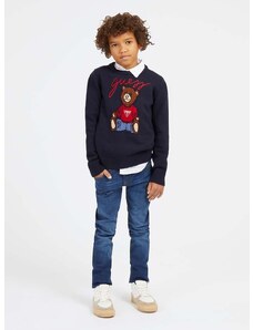 Dječji džemper Guess boja: tamno plava, topli
