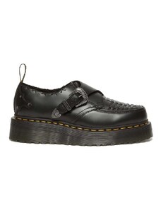 Kožne cipele Dr. Martens Ramsey Quad Monk za žene, boja: crna, s platformom, DM31680001