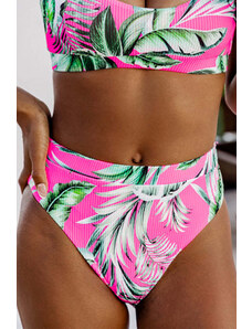 Trgomania Rose Tropical Print Textured Bikini Bottoms