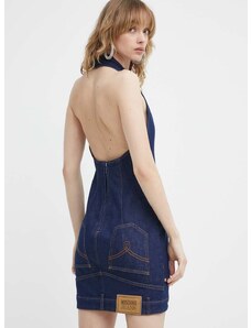 Traper haljina Moschino Jeans boja: tamno plava, mini, ravna