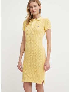 Pamučna haljina Polo Ralph Lauren boja: žuta, mini, ravna, 211943139
